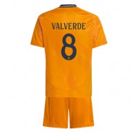 Real Madrid Federico Valverde #8 Auswärts Trikotsatz Kinder 2024-25 Kurzarm (+ Kurze Hosen)